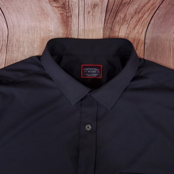 UNTUCKit Gironde Mens Size XXL Black Performance LS Button Up Shirt Stretch - Picture 4 of 14